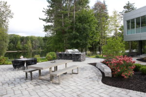 outdoor landscape design near lake