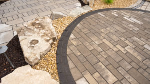 yard landscape design with stones
