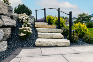 outdoor landscape design - stairs from stone